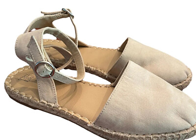 #ad Time amp; Tru Memory Foam Ankle Strap Espadrilles Sandal Shoe Beige 7 1 2 $15.49