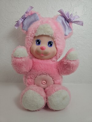 #ad Vintage 1990 MATTEL Magic Nursery Pets Pink Bunny Rubber Face Animal 10quot; Plush $34.95