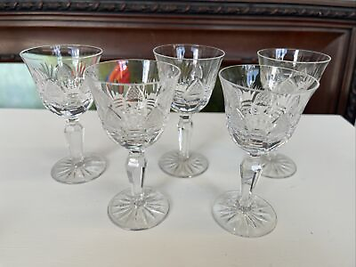 #ad vintage antique bohemia crystal lot of 5 crystalex lada cordials stem goblets $45.00