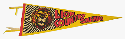 #ad Lion Country Safari Park Vintage Pennant Souvenir Felt Flag Animal Print $12.50