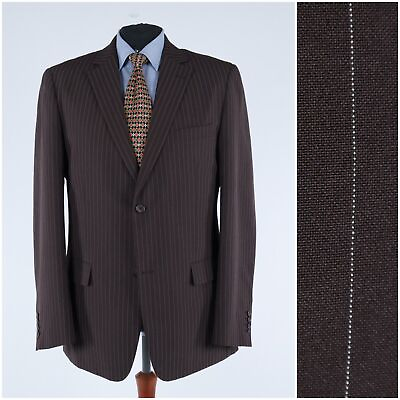 #ad Mens Striped Sport Coat 44L US Size STUDIO COLETTI Brown Blazer Jacket $59.99