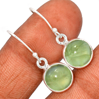 #ad Natural Prehnite 925 Sterling Silver Earrings Jewelry CE15572 $18.99