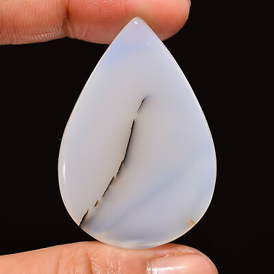 #ad Natural Dendrite Agate Pear Shape Cabochon Gemstone 54.5 Ct. 41X28X6 mm EE 23116 $3.60