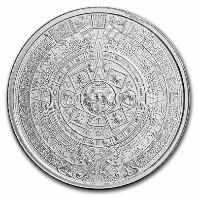 #ad 1 10 troy oz Silver Round .999 Pure Silver Bullion Aztec Calendar $9.99
