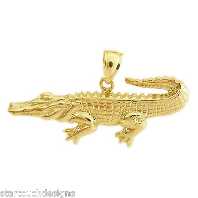 #ad New 14k Gold Alligator Pendant $199.00