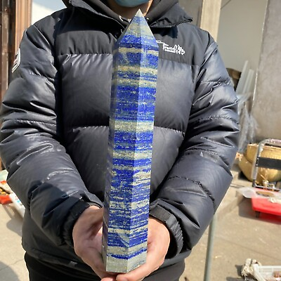 #ad 5.6lb Large Natural Lapis lazuli quartz crystal obelisk point wand aura healing $333.75
