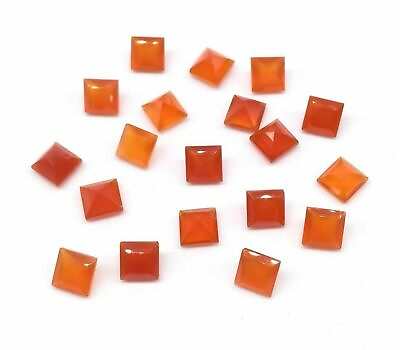 #ad SALE GREAT LOT Natural CARNELIAN 10x10 mm SQUARE faceted cut Loose Gemstone $365.12