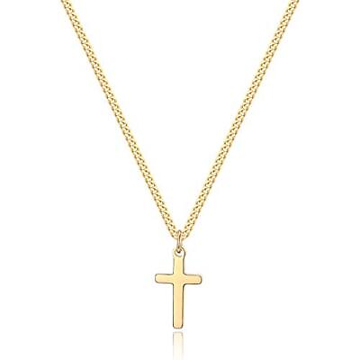 #ad 14K Gold Filled Christian Cross Pendant Necklace Crucifix for Men Women $15.25