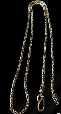 #ad Handmade Vintage Necklace Solid 925 Silver BA Stamped BYZANTINE Chain 28quot; 3mm $224.99