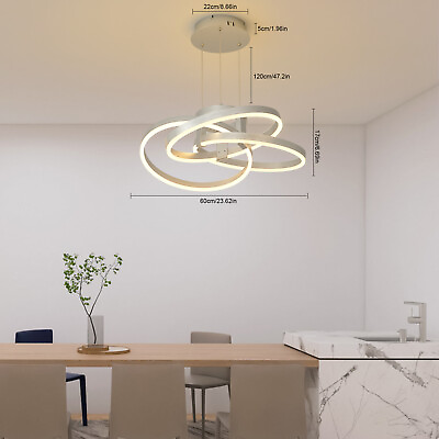 #ad 45W Modern LED Pendant Lighting Dimmable Ceiling Light Pendant Light Silvery US $97.85