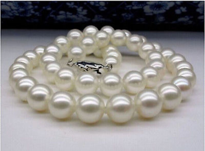 #ad Genuine Natural 10 11mm Akoya White Real Round Pearl Necklace 17 40#x27;#x27; AAA $64.99
