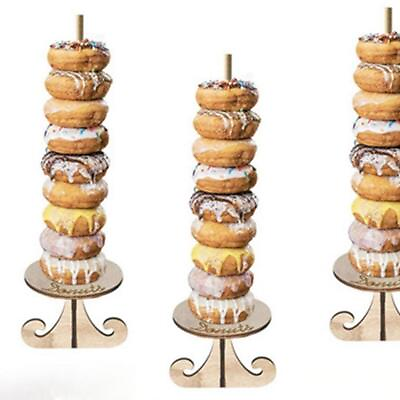 #ad Wood Donut Display Rack Dessert Holder Stand Rack Party $7.08