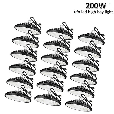 #ad 18Pcs 200W Warehouse UFO Led High Bay Light 200Watts Factory Commercial Lighting $507.99