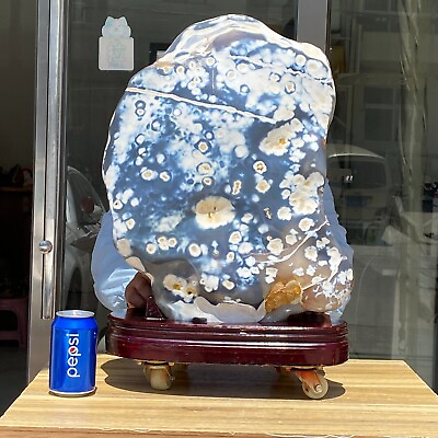 #ad 63.32Lb Huge Natural Orca Skin Agate Geode Quartz Crystal Mineral HealingStand $3000.00