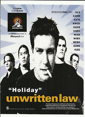 #ad UNWRITTEN LAW Holiday RARE TRADE AD POSTER for 1998 CD $24.99