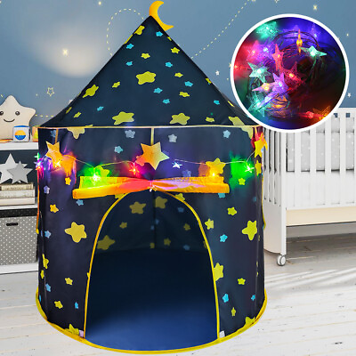 #ad Princess Castle House Indoor Outdoor Kids Play Tent star Lights Christmas Gifts $24.99