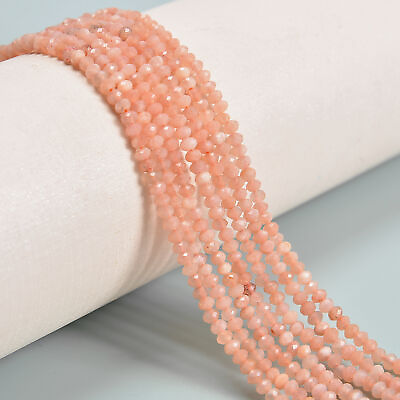 #ad Natural Peach Moonstone Faceted Rondelle Beads Size 2x3mm 15.5quot; Strand $10.99