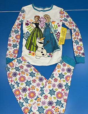 #ad Disney Store Frozen Elsa Anna 2 PC Long Sleeve Tight Fit Pajama Set Girl Size 8 $14.00