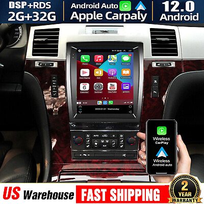#ad 9.7quot; Car Radio Stereo GPS BT Carplay For Cadillac Escalade 2007 2014 Android 12 $176.39