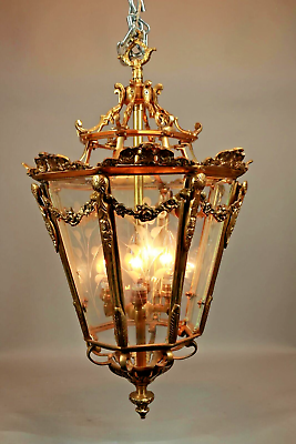 #ad #ad Gilded Splendor French Louis XVI Style Chandelier Lantern European Craftsmanship $1450.00