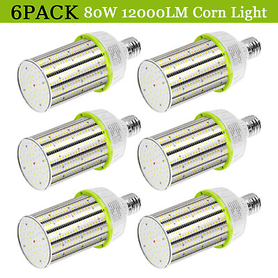 #ad 6PACK 300W Equivalent LED Corn Light Bulbs 80W E39 Commercial Parking Lot Lights $309.90