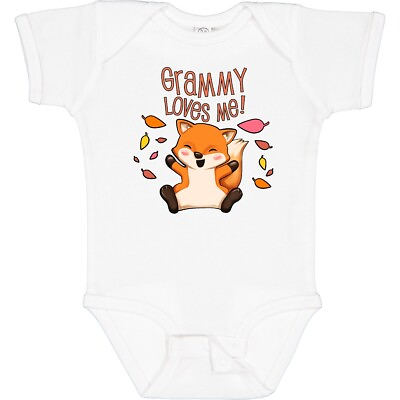 #ad Inktastic Grammy Loves Me Cute Baby Fox Baby Bodysuit Family Foxes Grandma $14.99