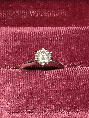 #ad 925 1CT CZ Solitaire Ring Size 6 $12.95