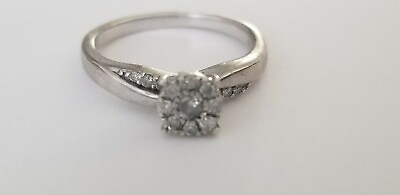 #ad Sterling Diamond Ring $160.00