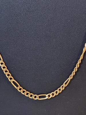 #ad Figaro Necklace 4.3mm Yellow Gold with Lobster Claw Clasp 14.48 grams 30quot; Long $950.00