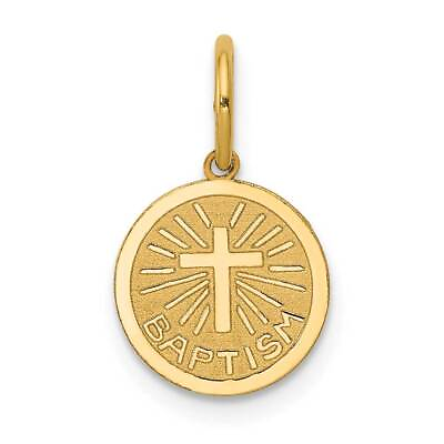 #ad 14K Gold Small Baptism Charm 0.4 x 0.7 in $112.68