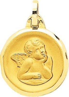 #ad Medal Gold Yellow 18 Gold Angel Raphael $465.40