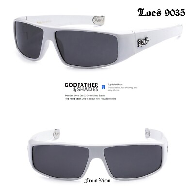 #ad LOCS 9035 White Sunglasses Authentic Gangster Lowrider Cholo Hardcore G Shades $9.95