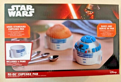 #ad NIB 4 Star Wars R2 D2 Cupcake Pans Bakeware Muffin Silicone from Disney $12.99