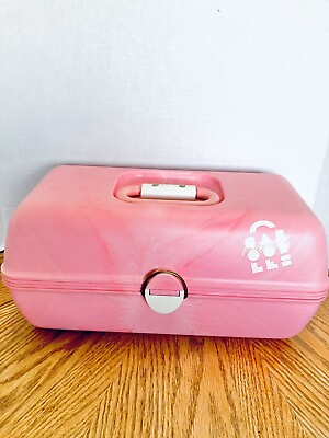 #ad Caboodles of California Pink Swirl Vintage 3 Tier Make Up Case #2630 USA $50.00