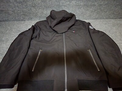 #ad Tommy Hilfiger 1985 Soft Shell Bomber Black Hoodie Jacket Size L $70.00