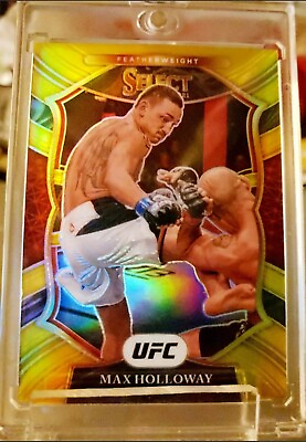 #ad 2021 UFC PANINI MAX HOLLOWAY 10 🏅TRUE GOLD SELECT CONCOURSE PRIZM BOOKEND $375.00
