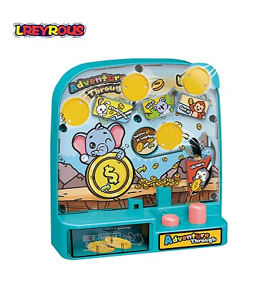 #ad Educational Learning Mini Fun Coin operated game machine Toy Gift Game Blue $15.68