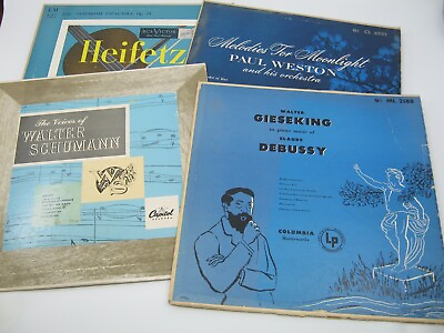 #ad Lot of 4: 10 Inch LP Vinyl Records Walter Schumann Debussy Violin Piano 33 1 3 $33.85