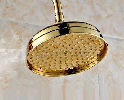 #ad 8 inch Round Luxury Gold Brass Rainfall Shower Head Bathroom Rain Shower Head $35.99