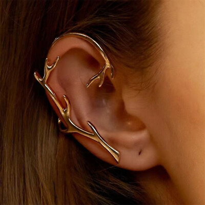 #ad No Piercing Ear Clip Fake Piercing Earrings Ear Wrap Branches Ear Cuff $12.88