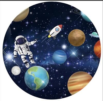 #ad Round Space Astronauts Baby Shower Birthday Backdrop Background Party Photo GBP 21.59