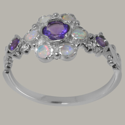 #ad Solid 925 Sterling Silver Natural Amethyst amp; Opal Womens Ring Sizes 4 to 12 $139.00