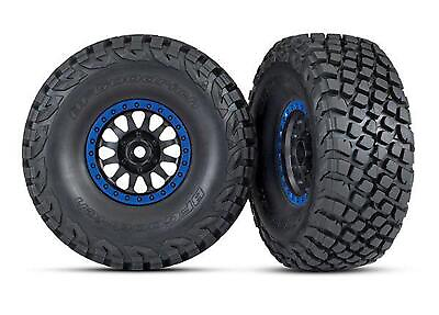 #ad Traxxas Tires and wheels assembled glued Method Racing wheels black with blu $49.95