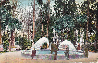 #ad Fountain St James Park San Jose CA Pre Linen Postcard $1.49
