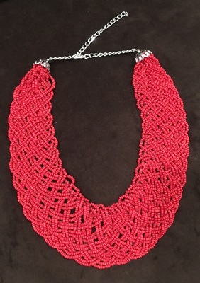 #ad Fashion Jewelry Red Choker Chunky Necklace $39.35