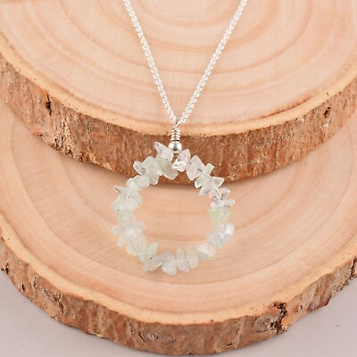 #ad Natural Aquamarine Crystal Necklace Dainty Pendant Healing Gemstone Jewelry $29.99