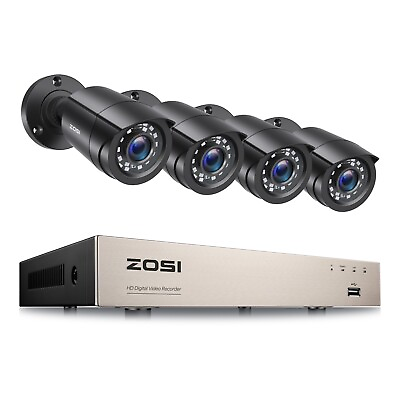 #ad ZOSI 8CH H.265 5MP Lite DVR 1080P Outdoor CCTV Home Security Camera System Kit $99.99