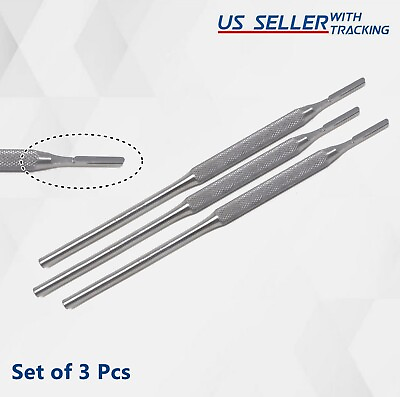 #ad 3 Pcs Sterile Surgical Scalpel Handle Blade Holder #3 With Round Pattern CE $9.99