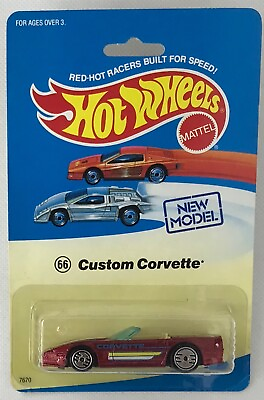 #ad 1989 Hot Wheels Speed Fleet Main Line New Model Custom Corvette Rare #66 #7670 $65.00