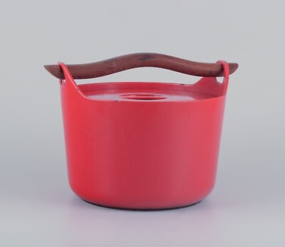 #ad Timo Sarpaneva for Rosenlew Finland. Cast iron pot in red enamel. 1960s 70s $420.00